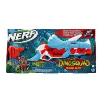 Nerf DinoSquad Tricera-blast Blaster, Break-Open 3-Dart Loading, 12 Nerf Darts, Dart Storage, Triceratops Dinosaur Design(NEF0803)