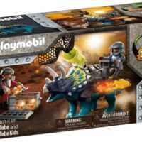 Playmobil Dino Rise Τρικεράτωψ Με Πανοπλία-Κανόνι Και Μαχητές (70627)