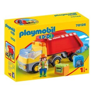 Playmobil 1.2.3 - Ανατρεπόμενο Φορτηγό Με Εργάτη (70126)