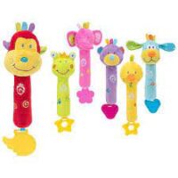 Animal Plush Rattle Toy, Cartoon Soft Stuffed Handheld Rattle with Sound(8014966054849)
