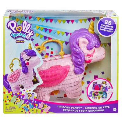 Mattel Polly Pocket Unicorn Party Μονόκερος Πινιάτα Έκπληξη Σετ (GVL88)