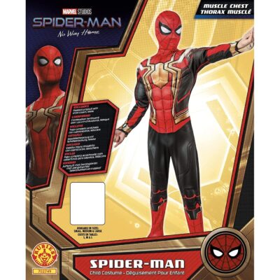 Rubies Official Marvel Iron Spider-Man No Way Home Deluxe Childs Black Gold And Red Costume(702749)